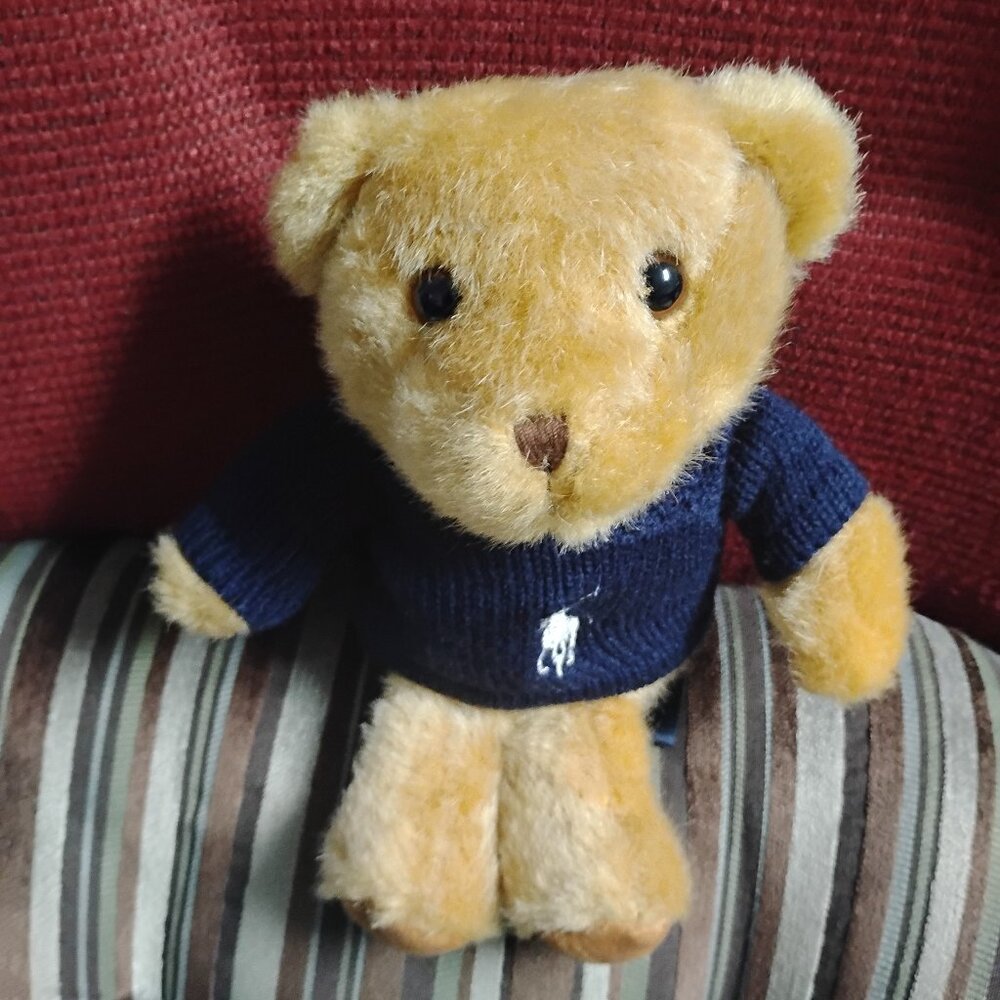 ❤️NOS RALPH LAUREN THE POLO BEAR Plush Teddy 2020 Limited Ed Navy Sweater